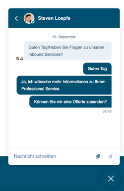 Kontaktaufnahme via HubSpot Chatflow